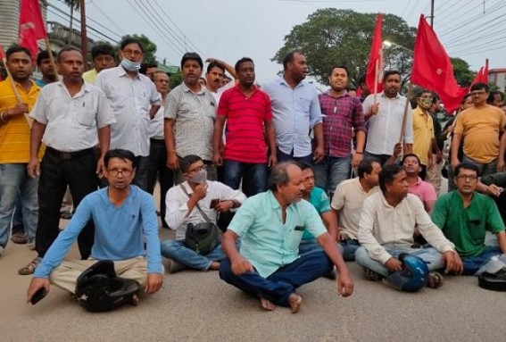 Attack on a CPI-M activist at Amtali bypass : CPI-M gheraoed Police Headquarter demanding stern action against miscreants